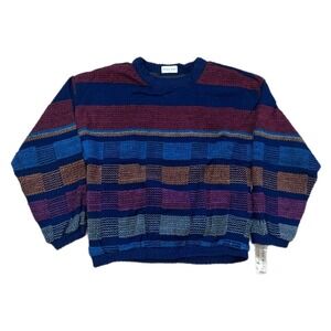 Vintage Allen Wah Sweater Mens M 80s‎ 90s Cotton Blend Retro Golf Pullover